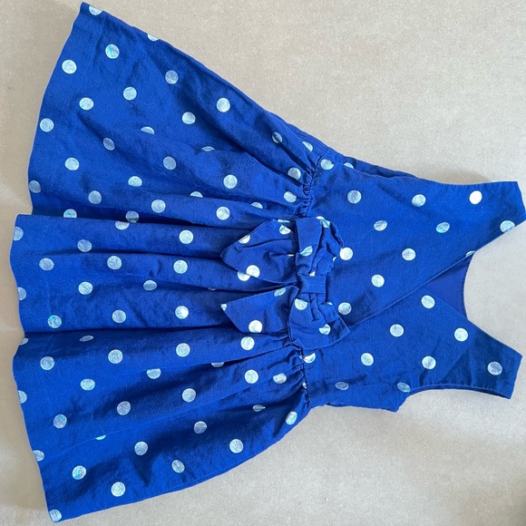 Gymboree Girls Navy, Hot Pink, Light Blue Floral & Polka Dot Dress Bundle - Picture 5 of 6